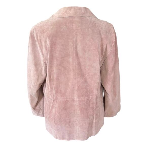 NEW Uniform John Paul Richard 12 Washable Suede Jacket Open Front Blush Pink - Picture 2 of 5